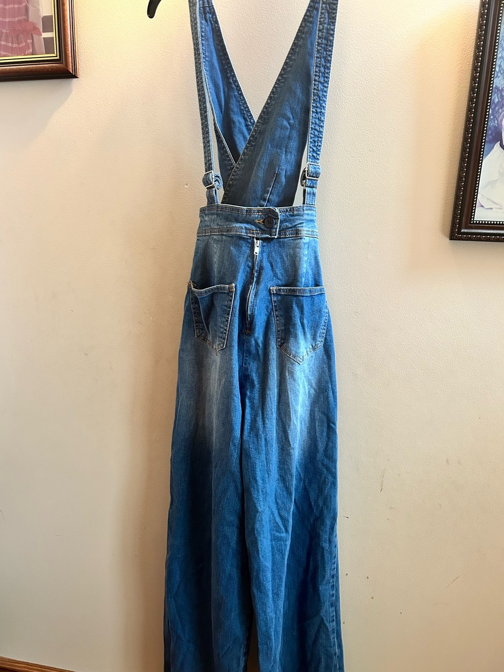 Dollhouse Blue Denim Wide-Leg Jumper Overalls